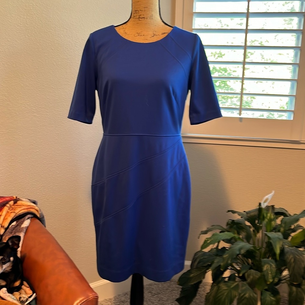 Blue dress. Office or cocktails. High quality.